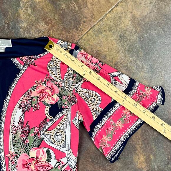 JM Collections Petite Floral Split Sleeve Dress PM - Picture 8 of 15